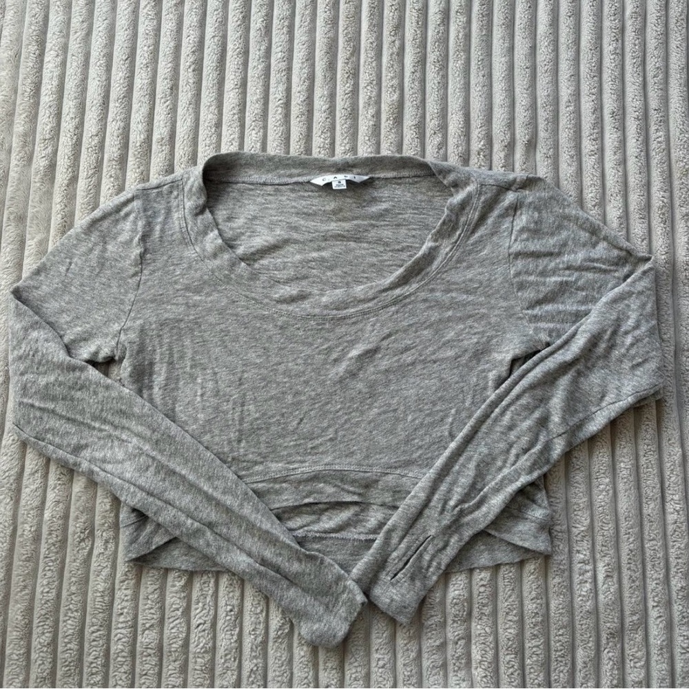 CAbi Heather Gray Long Sleeve Top